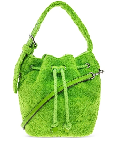 Geanta de mana Tory Burch verde din bumbac