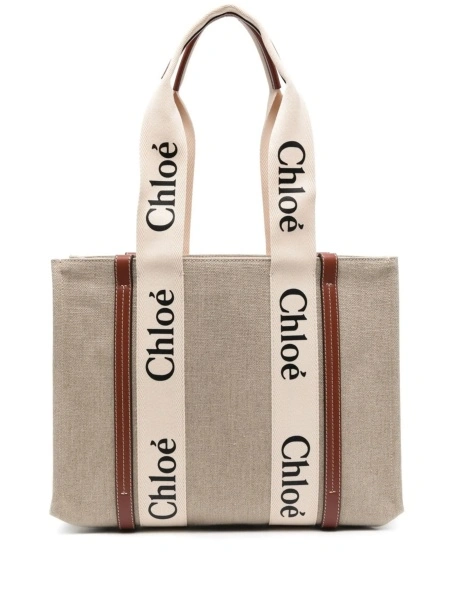 Geanta de plaja Chloe neutra din polyester si in