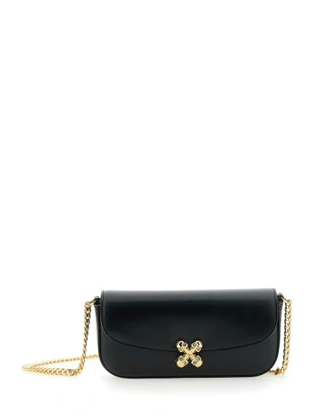 Geanta de umar Alexander McQueen neagra din piele