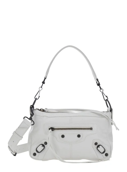 Geanta de umar Balenciaga 'City' alba din piele