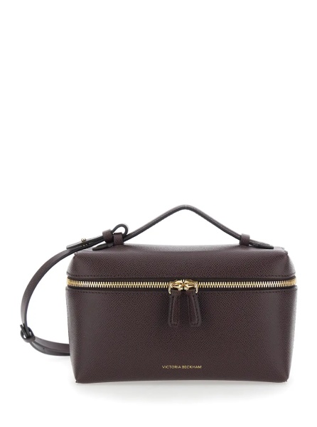 Geanta de umar Bordeaux Crossbody bag with logo lettering on the front and adjustable and removable strap in leather for women