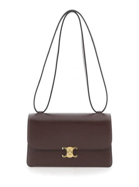 Geanta de umar Crossbody bag 'Fold Bag' with Magnetic Closure in Brown Leather