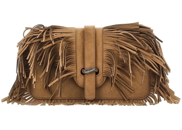 Geanta de umar Faux suede leather bag with fringes