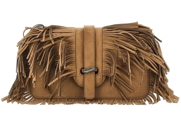 Geanta de umar Faux suede leather bag with fringes