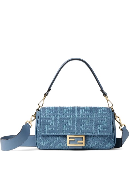 Geanta de umar Fendi albastra din material textil