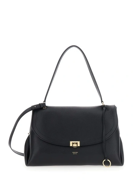 Geanta de umar Ferragamo neagra din piele
