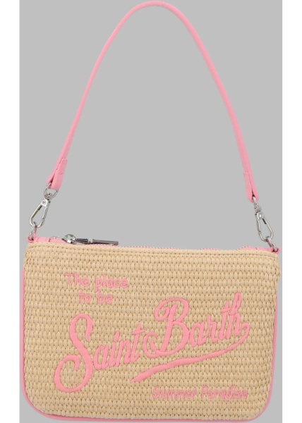 Geanta de umar Pochette "Parisienne" Mini Effetto Paglia