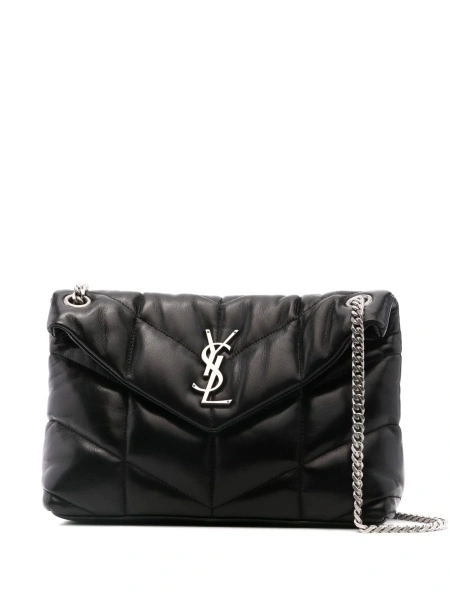 Geanta de umar Saint Laurent Loulou neagra din piele