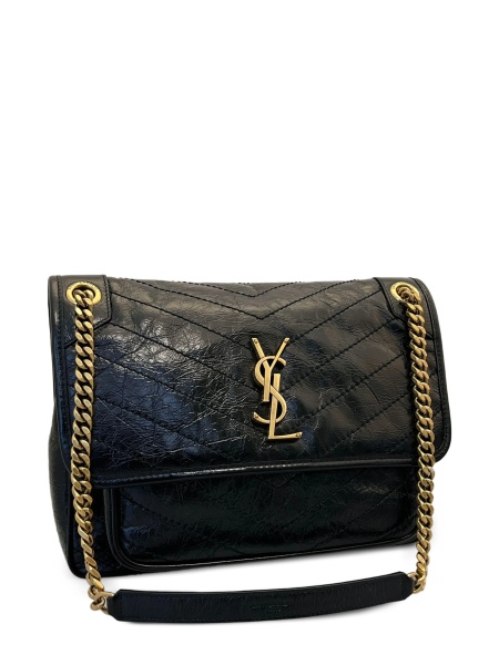 Geanta de umar Saint Laurent Niki neagra din piele