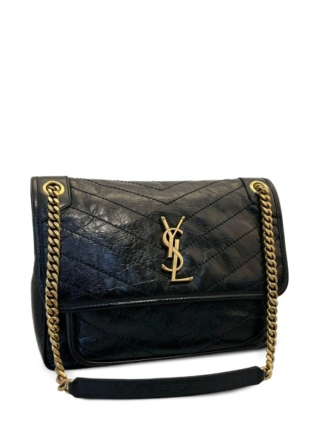 Geanta de umar Saint Laurent Niki neagra din piele