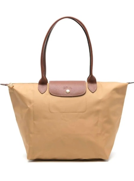 Geanta de umar Shoulder Bag with Button Closure in Beige Leather for Women