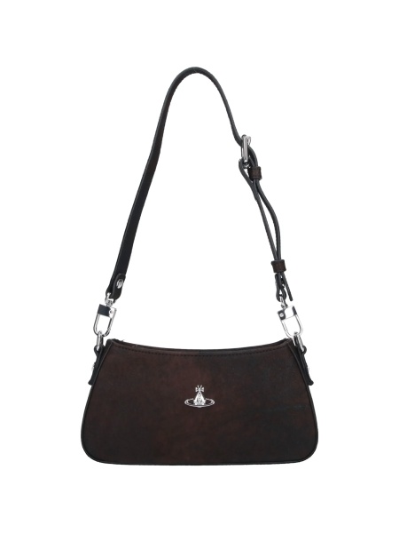 Geanta de umar Vivienne Westwood maro din piele