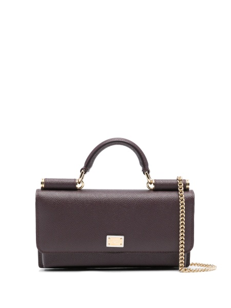 Geanta mini Dolce & Gabbana violet din piele