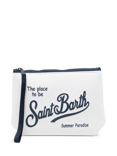 Geanta plic Mc2 Saint Barth alba din cauciuc sintetic si polyester