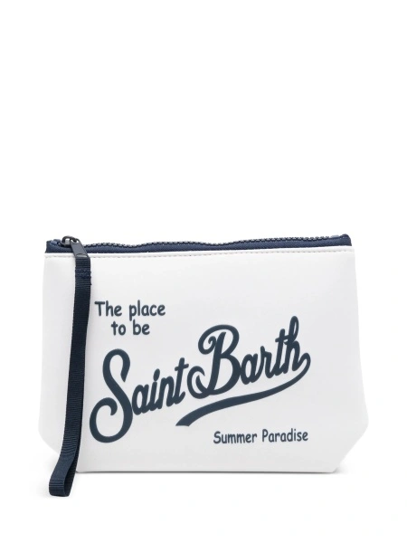 Geanta plic Mc2 Saint Barth alba din cauciuc sintetic si polyester