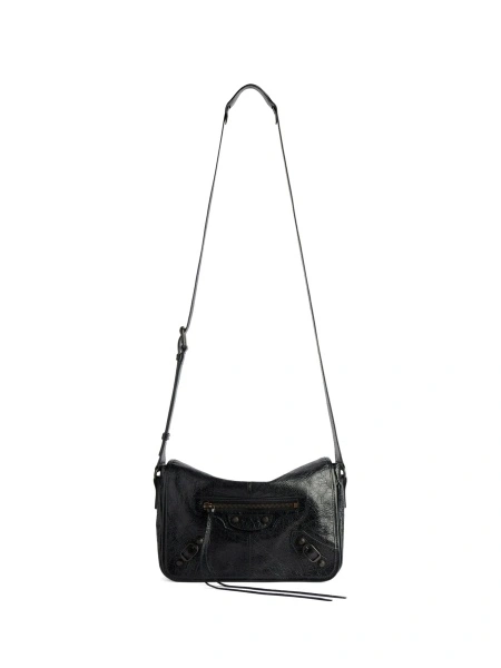 Geanta tip postas Balenciaga neagra din piele