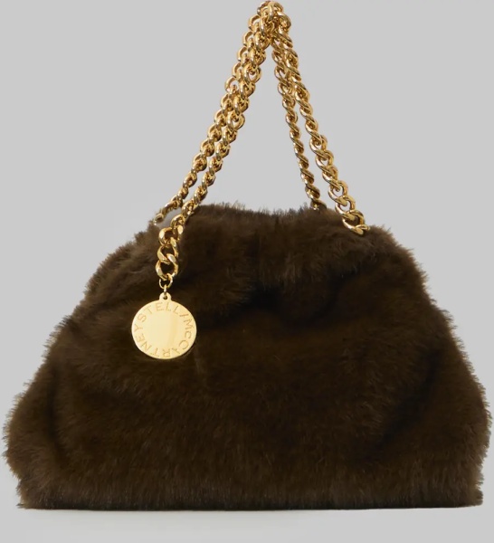 Genti Faux Fur Falabella Mini Drawstring Bag