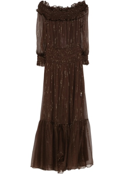 Georgette off shoulder maxi Dress