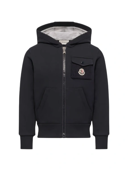 Hanorac Moncler albastru din elastan si bumbac