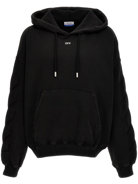 Hanorac Off-White negru din bumbac