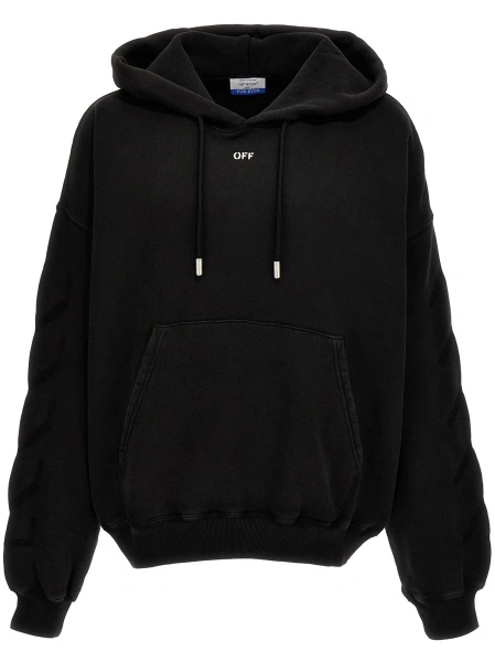 Hanorac Off-White negru din bumbac