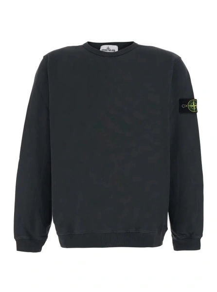 Hanorac Stone Island gri din bumbac