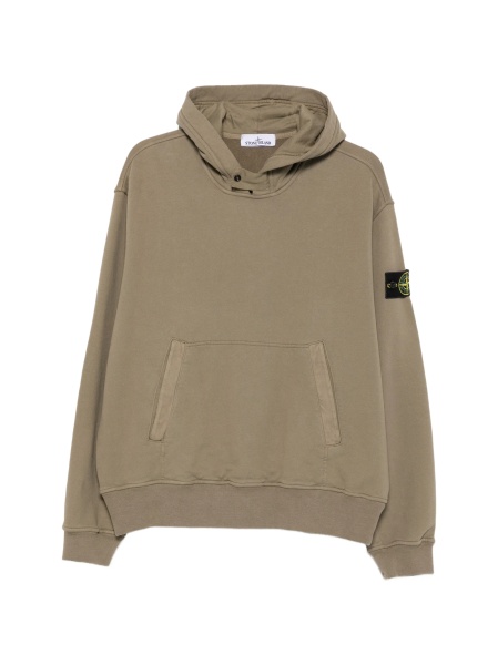 Hanorac Stone Island verde din bumbac