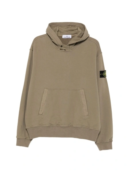 Hanorac Stone Island verde din bumbac