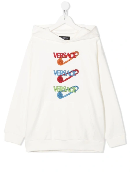 Hanorac Versace alb din bumbac si polyester