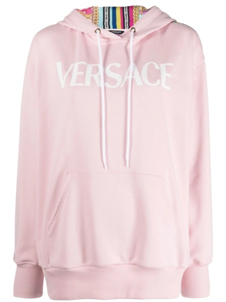 Hanorac Versace roz din polyester si bumbac