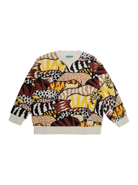 Hanorace Multicolor Crewneck sweatshirt with all-over motif in cotton boy
