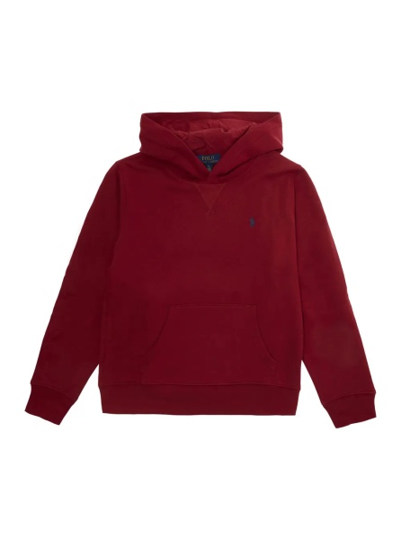 Hanorace Red Sweatshirt with Fixed Hood and Pony Logo on the Front in Cotton Boy