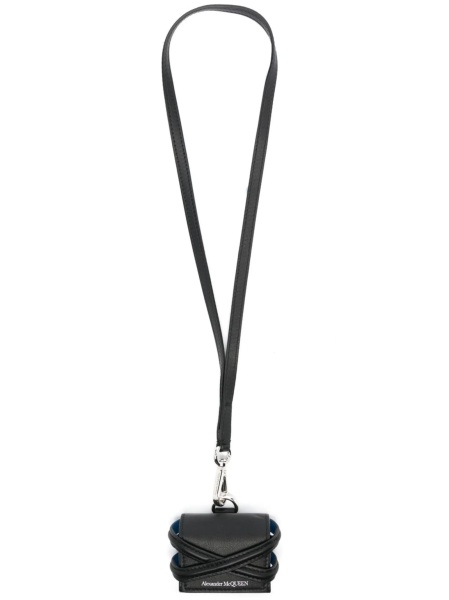 Husa mobil Alexander McQueen neagra din piele