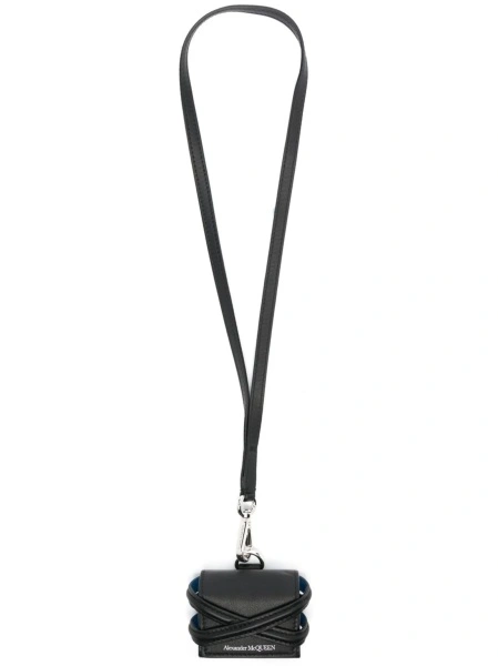Husa mobil Alexander McQueen neagra din piele