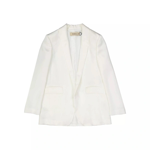 Jacheta Blanca Vita Satin Effect Jacket