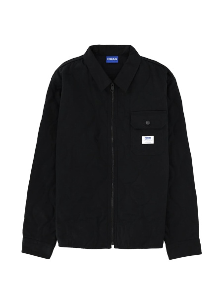 Jacheta camasa Hugo Boss neagra din bumbac si polyester