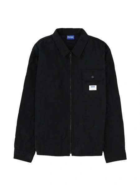 Jacheta camasa Hugo Boss neagra din bumbac si polyester