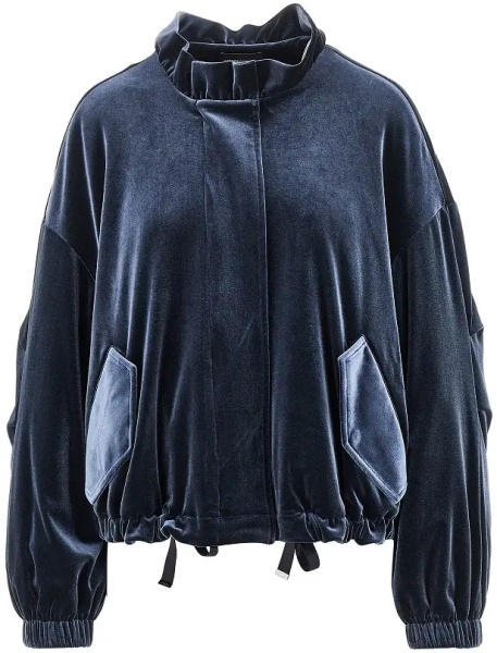 Jacheta Chenille blouson jacket with gathered neck