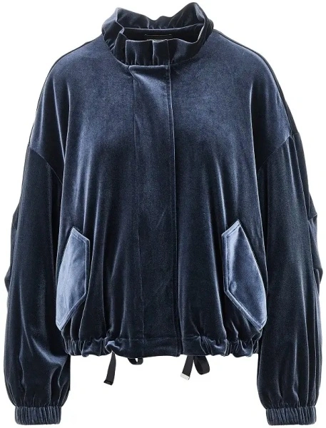Jacheta Chenille blouson jacket with gathered neck