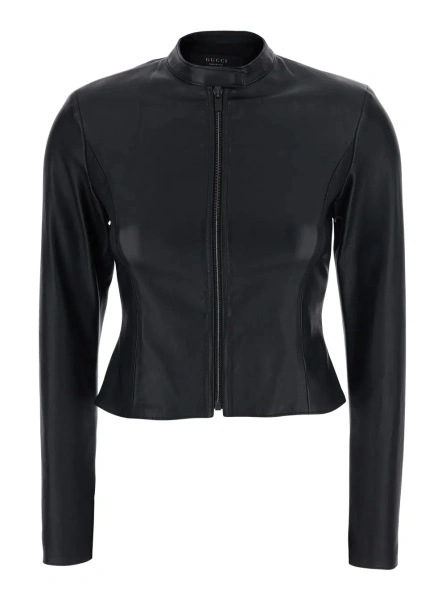 Jacheta Gucci neagra din piele