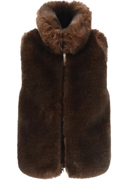 Jacheta Hybrid faux-fur and quilted nylon Vest