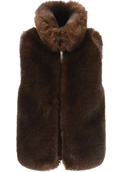 Jacheta Hybrid faux-fur and quilted nylon Vest