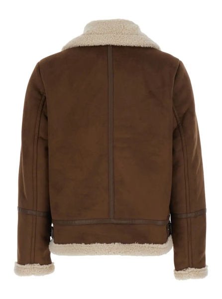 Jacheta Jacket FX SH SB 24" with collar and long sleeves in Tech Fabric brown unisex