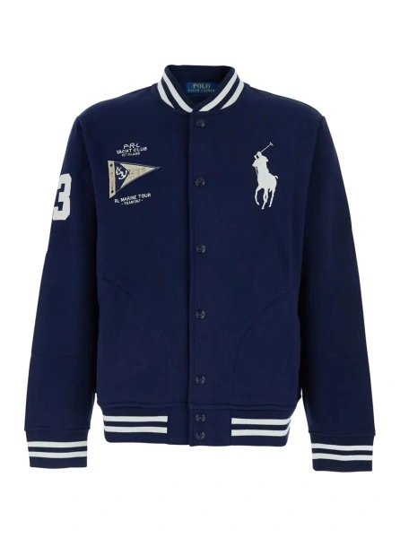 Jacheta Ralph Lauren albastra din bumbac