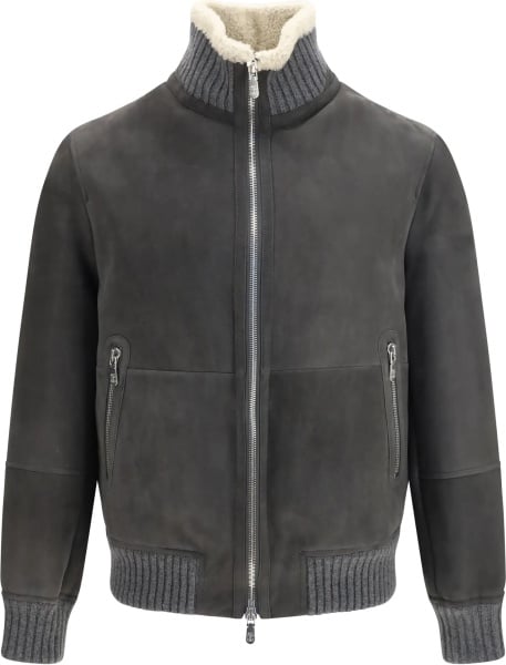 Jacheta Shearling Jacket with zip and high neck