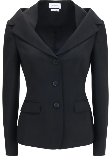 Jacheta Structured off-shoulder Jacket with harness details