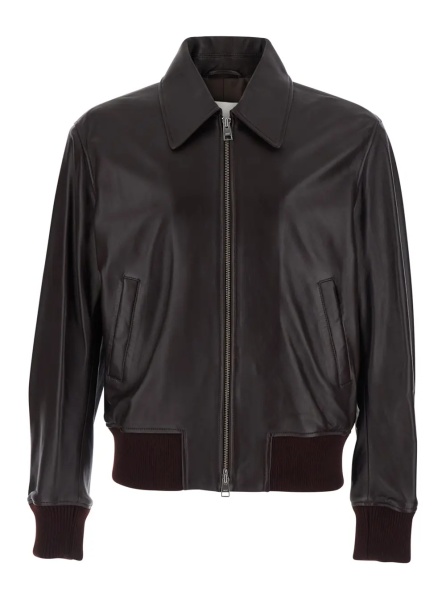Jacheta ZIPPED JACKET with high collar and long sleeves in Tech Fabric Brown Men