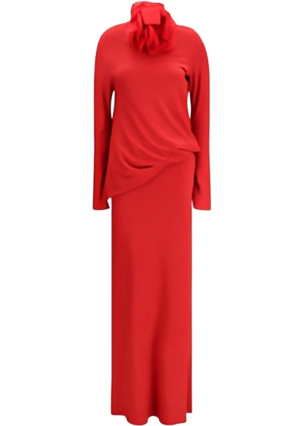 Long open-back Dress with high neck