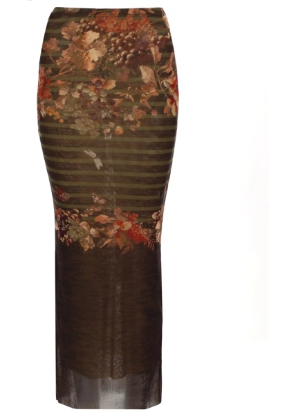 Long Skirt With "Mariniere Grape" Print