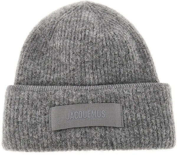Manusi Knitted beanie hat with gros-grain logo